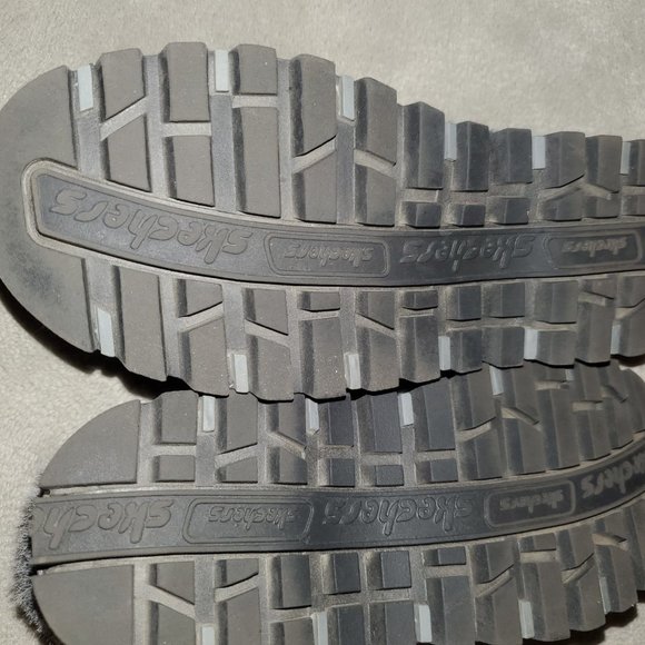 Skechers, black suede mules, faux fur trim, size 7.5M - Picture 3 of 4